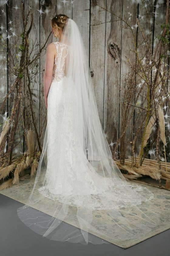 LENA - GENUINE PEARL SCATTER VEIL - 98" - Adore Bridal and Occasion Wear
