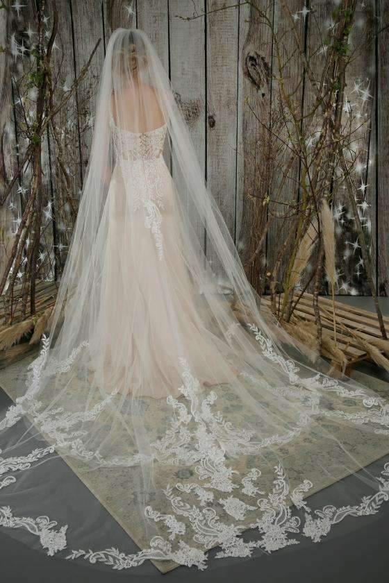 ORLA - STATEMENT LACE VEIL - 98" - Adore Bridal and Occasion Wear