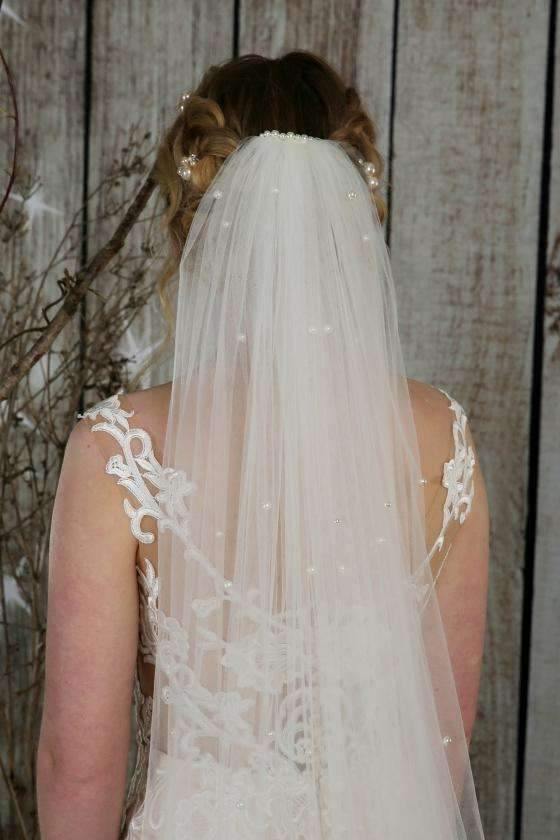 TINA - PEARL SCATTER VEIL - 98" - Adore Bridal and Occasion Wear