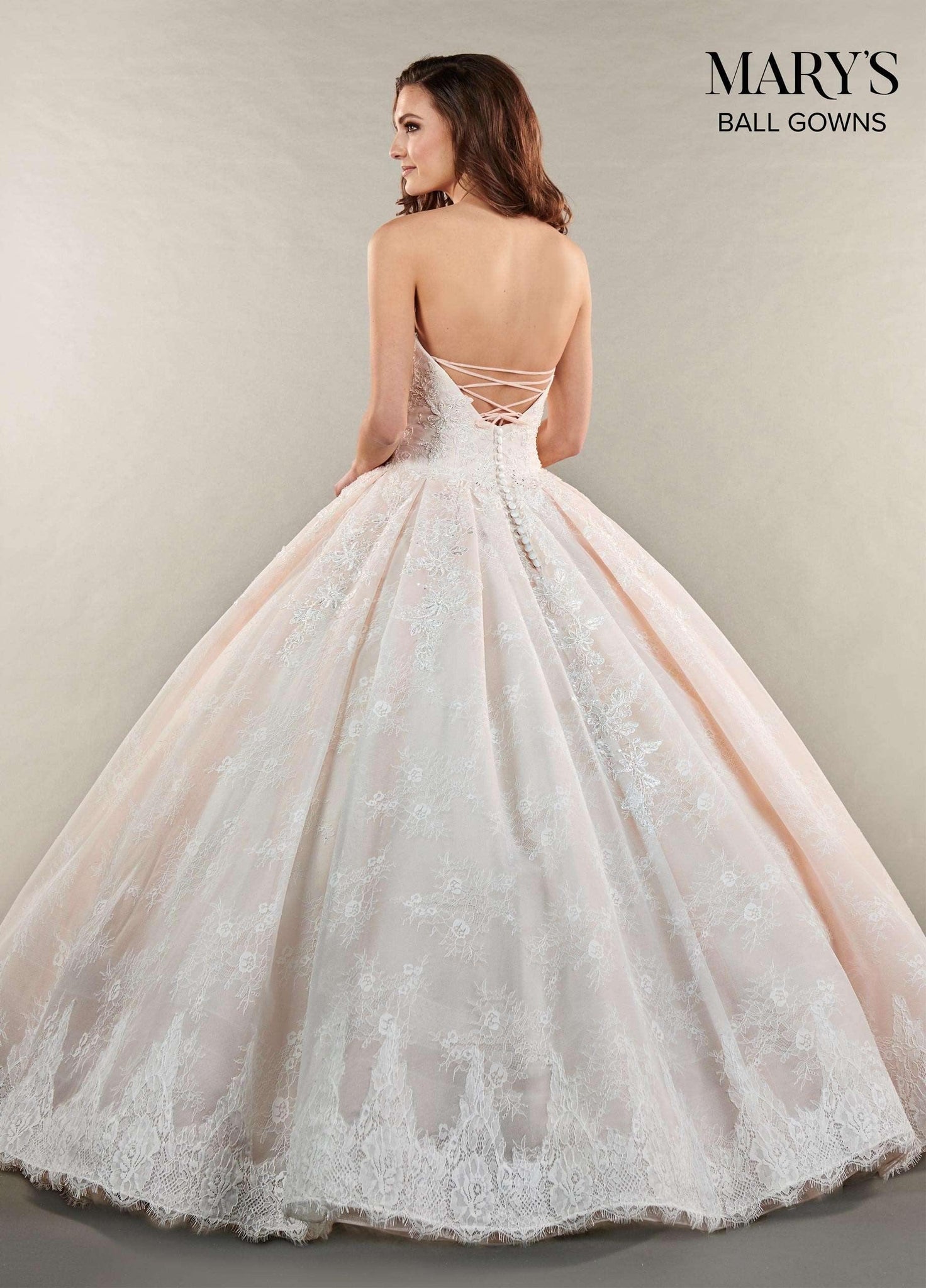 Light pink ball deals gown wedding dress