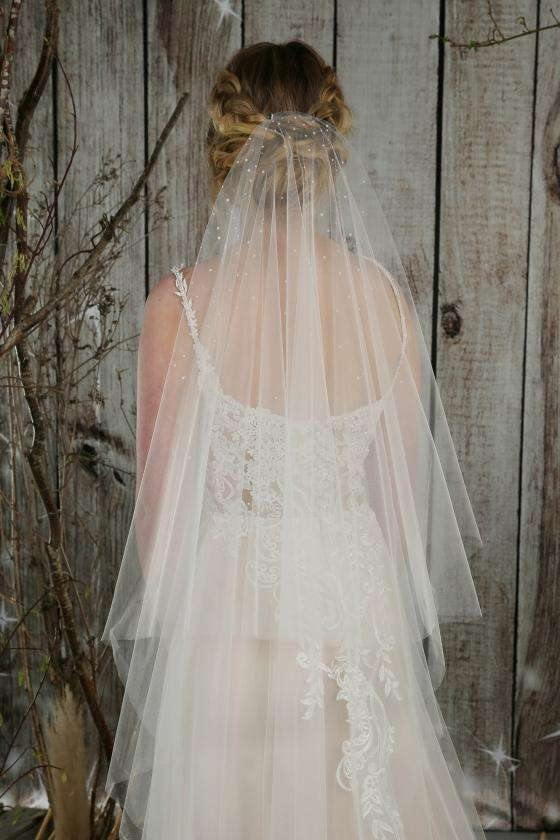 AMIE - PEARL RAINFALL VEIL - 72" - Adore Bridal and Occasion Wear