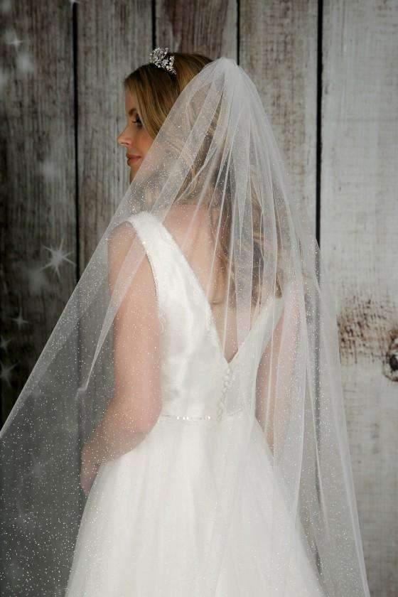 GIGI - GLITTER TULLE  VEIL - 43" - Adore Bridal and Occasion Wear