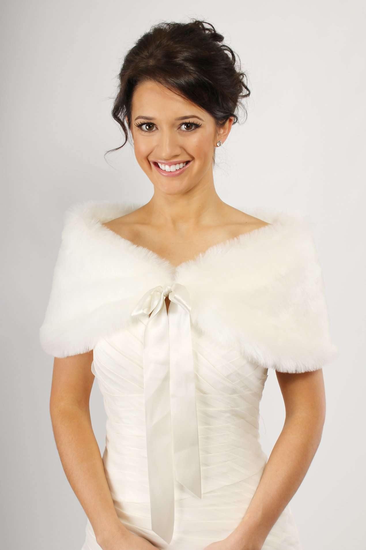 ETHNA Faux Fur Wrap - Adore Bridal and Occasion Wear