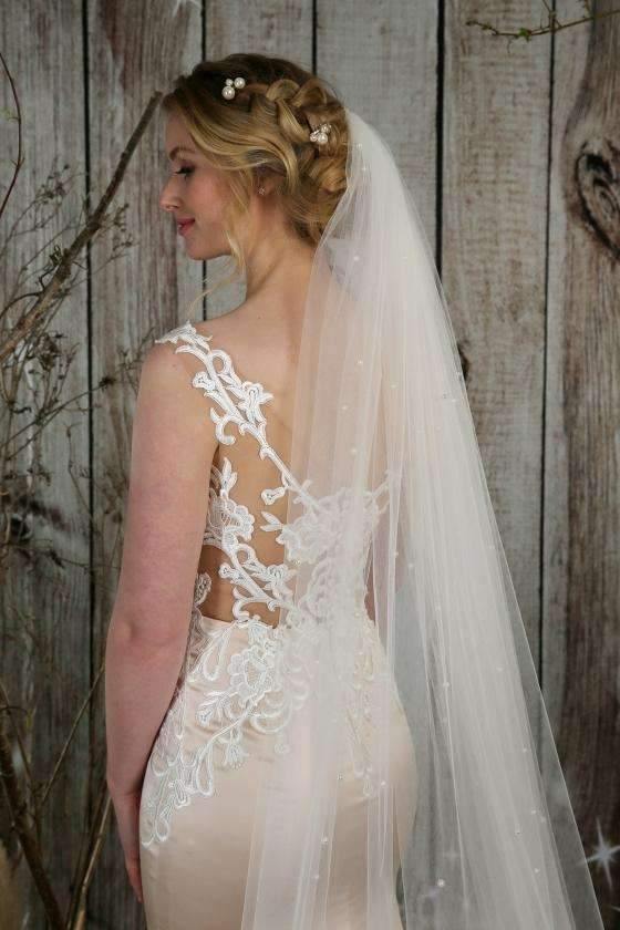 TINA - PEARL SCATTER VEIL - 98" - Adore Bridal and Occasion Wear