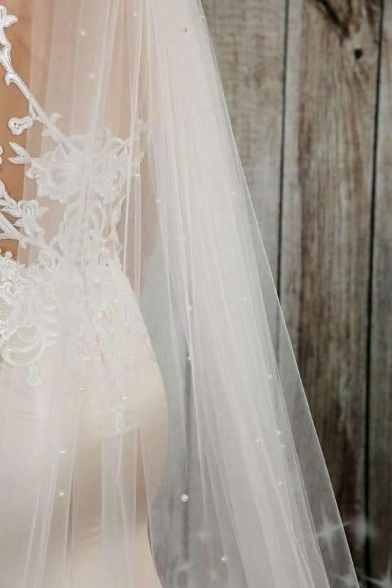 TINA - PEARL SCATTER VEIL - 98" - Adore Bridal and Occasion Wear